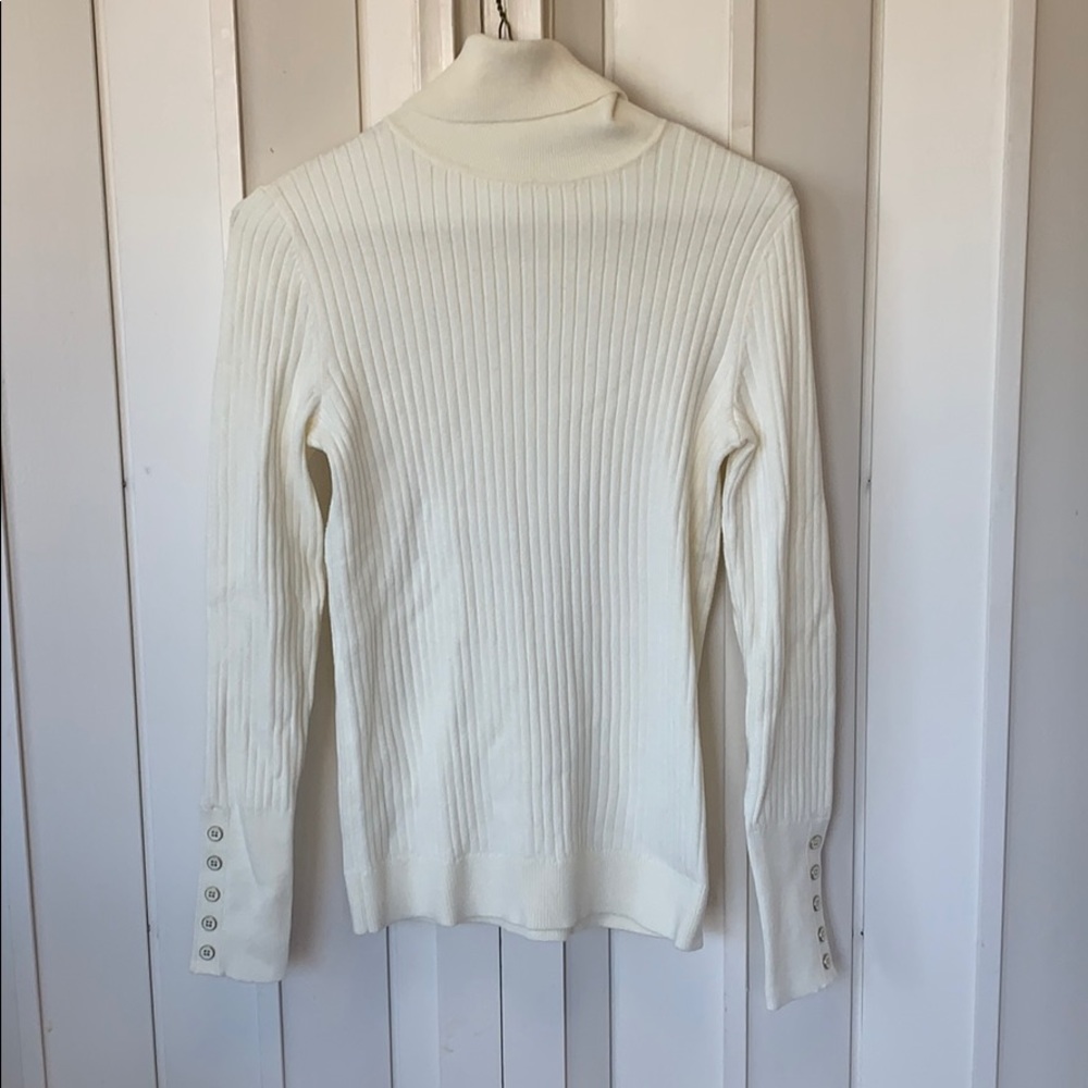 COPY - Talbots Button Cuff Ribbed Sweater
